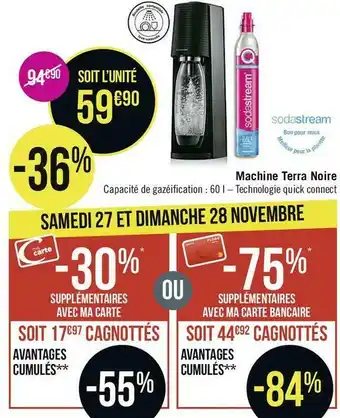 Casino Supermarchés Sodastream machine terra noire offre