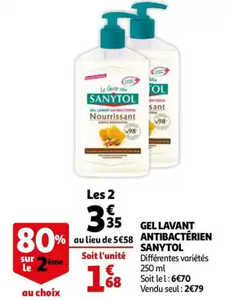 Auchan Sanytol gel lavant antibactérien offre