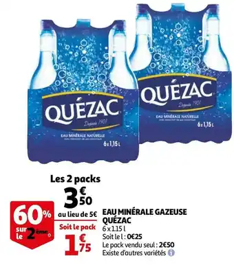 Auchan Quézac eau minérale gazeuse offre