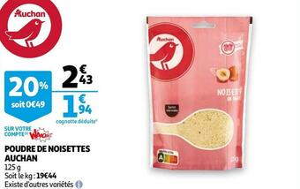 Auchan Auchan poudre de noisettes offre