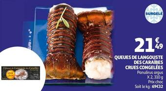 Auchan Queues de langouste des caraïbes crues congelées offre