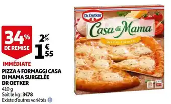 Auchan Dr. oetker pizza 4 formaggi casa di mama surgelée offre