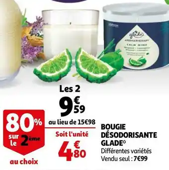 Auchan Glade bougie désodorisante offre