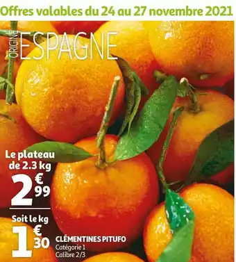 Auchan Clémentines pitufo offre