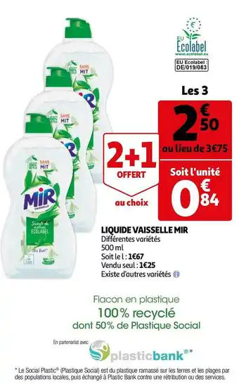 Auchan Mir liquide vaisselle offre