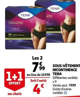 Auchan Tena sous-vêtement incontinence offre
