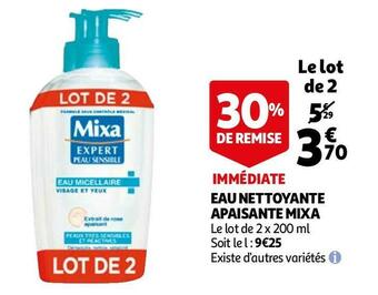 Auchan Mixa eau nettoyante apaisante offre