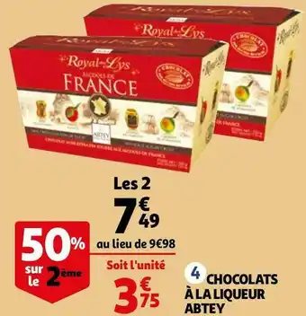 Auchan Abtey chocolats à la liqueur offre