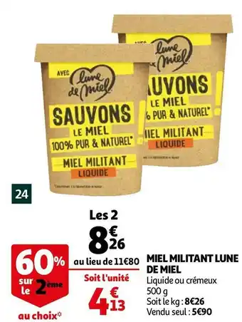 Auchan Lune de miel miel militant offre