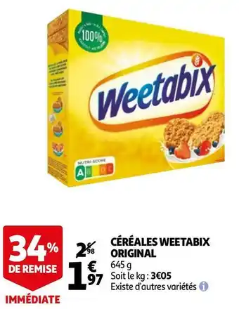 Auchan Weetabix original céréales offre