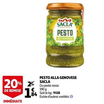 Auchan Sacla pesto alla genovese offre