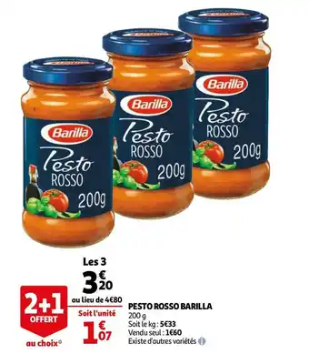 Auchan Barilla pesto rosso offre