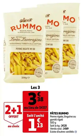 Auchan Rummo pâtes offre
