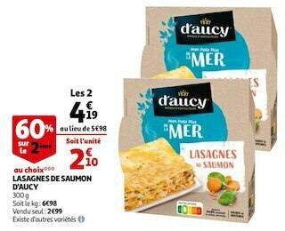 Auchan D'aucy lasagnes de saumon offre