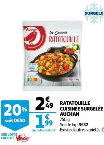 Auchan Auchan ratatouille cuisinée surgelée offre