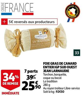 Jean larnaudie foie gras de canard entier igp sud ouest
