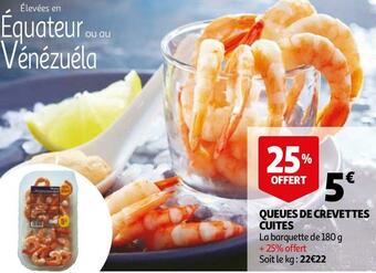 Auchan Queues de crevettes cuites offre