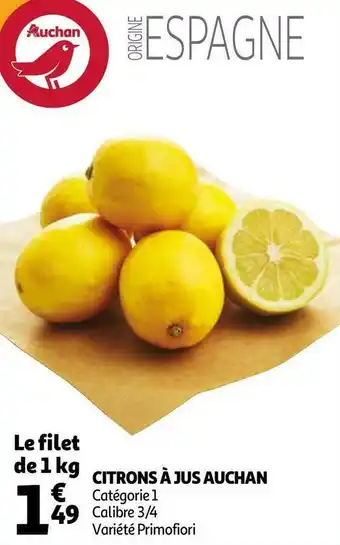 Auchan Auchan citrons à jus offre