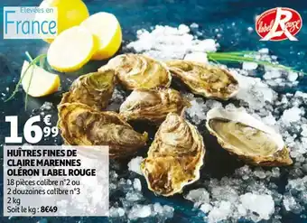Label rouge huîtres fines de claire marennes oléron