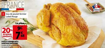 Auchan Poulet fermier rôti dans nos magasins offre
