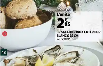 Auchan Actuel saladier inox extérieur blanc ø 19 cm offre