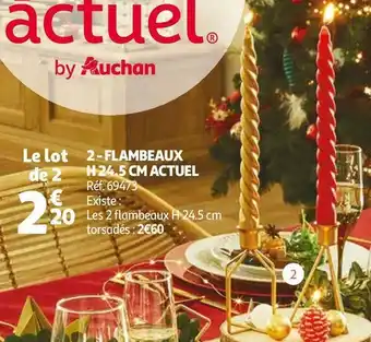 Auchan Actuel flambeaux h 24.5 cm offre