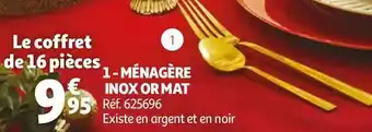 Auchan Ménagère inox or mat offre
