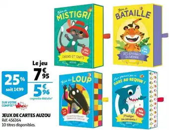 Auchan Auzou jeux de cartes offre