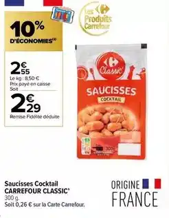 Carrefour Contact Carrefour - saucisses cocktail offre