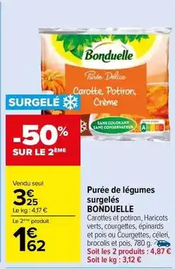 Carrefour Market Bonduelle - purée de légumes surgelés offre