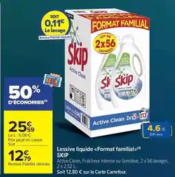 Carrefour Market Skip - lessive liquide format familial offre