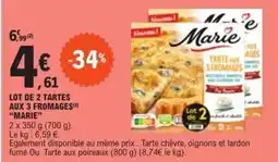 E.Leclerc Express Marie - lot de 2 tartes aux 3 fromages offre