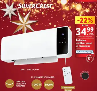 Lidl SILVERCREST Radiateur soufflant mural en céramique offre