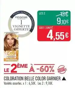 Match Garnier - coloration belle color offre