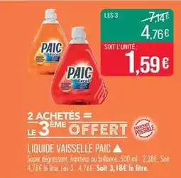 Match Paic - liquide vaisselle offre