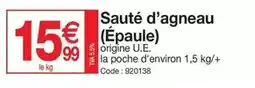 Promocash Sauté d'agneau offre