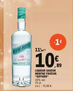 E.Leclerc Giffard - liqueur saveur menthe fraîche offre