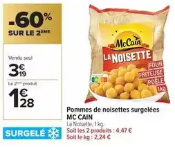 Carrefour Contact Mccain - pommes de noisettes surgelées offre