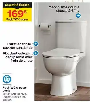 Castorama Schulte - pack wc à poser louis offre