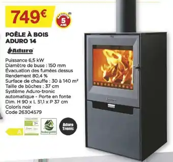 Bricomarché Poêle à bois aduro offre