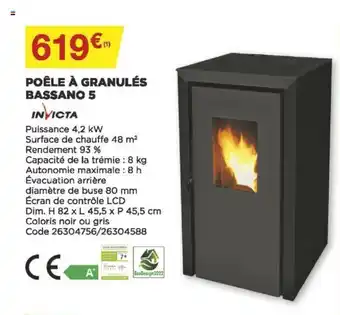 Bricomarché Poêle à granulés bassano 5 offre