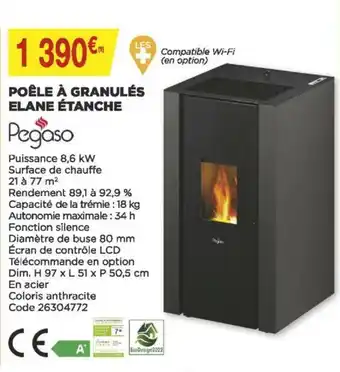 Bricomarché Poêle à granulés elane étanche offre