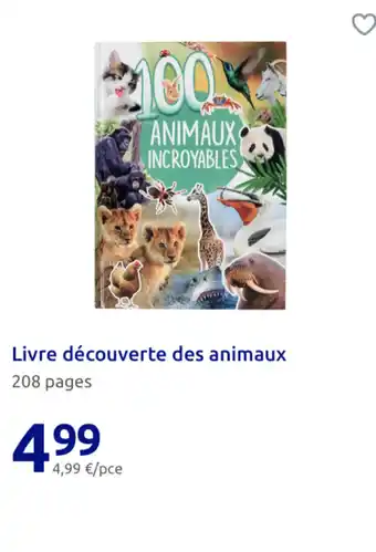 Action Livre découverte des animaux offre