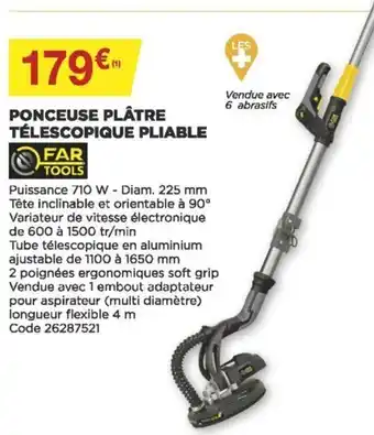 Ponceuse plâtre télescopique pliable