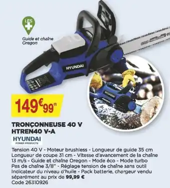 Bricomarché Tronçonneuse 40 V HTREN40 V-A offre