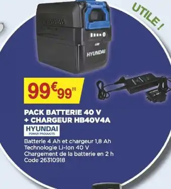 Bricomarché Pack batterie 40 V + chargeur HB40V4A offre