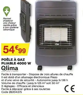 Bricomarché Poêle à gaz pliable 4000 W offre