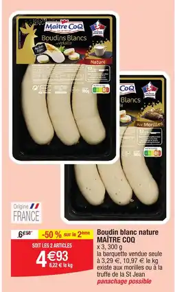 Migros MAÎTRE COQ Boudin blanc nature offre