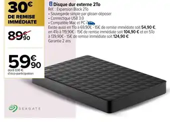 Carrefour Disque dur externe 2To offre