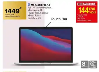 Carrefour Macbook pro 13 offre